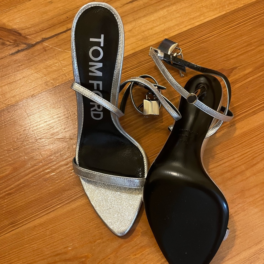 Tom Ford Lock Sandal- SILVER Size 39.5